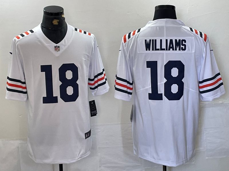 Men Chicago Bears #18 Williams White 2024 Nike Limited NFL Jersey style 1